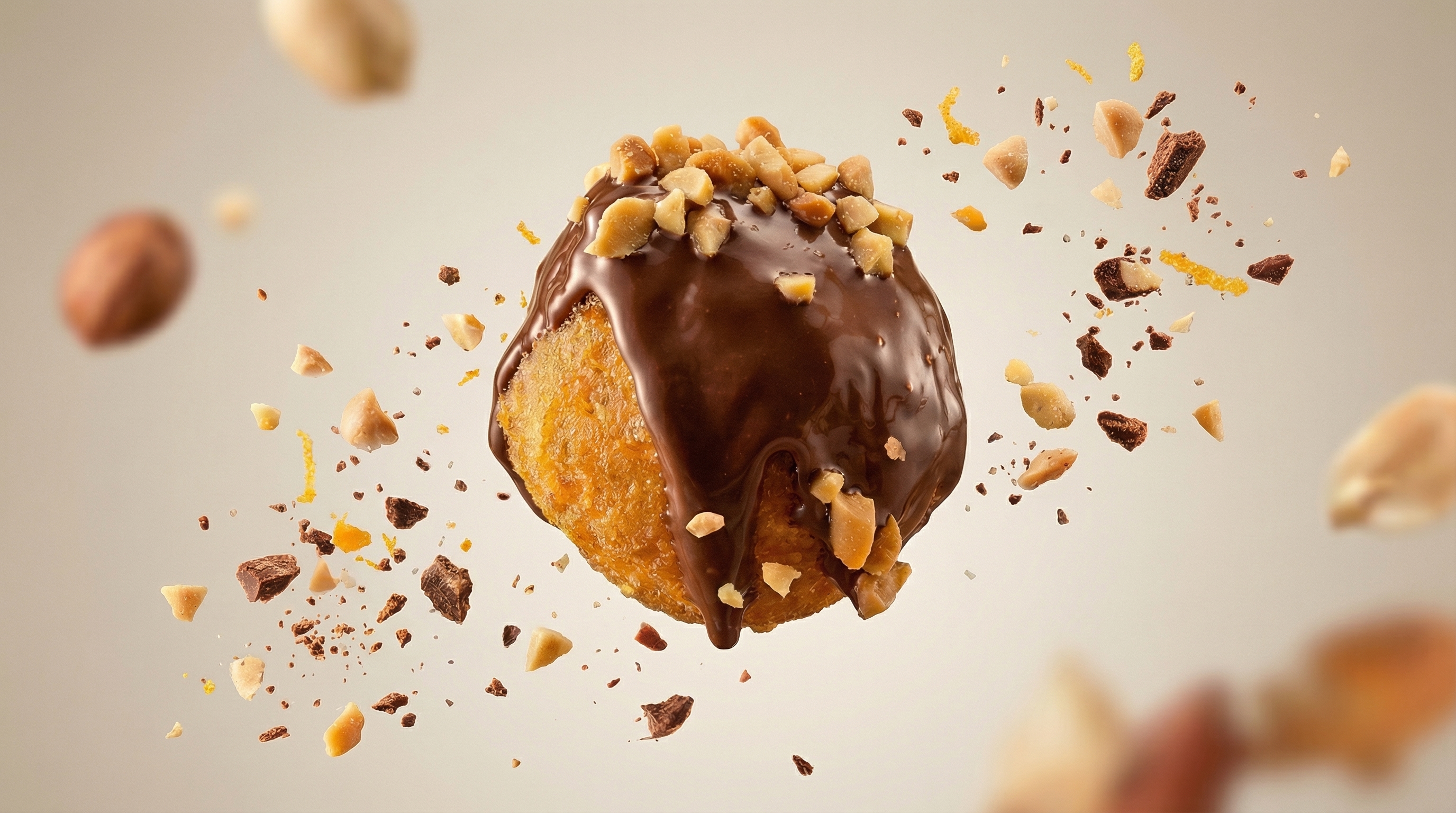 Nutty Choc, hazelnut chocolate on warm puffs